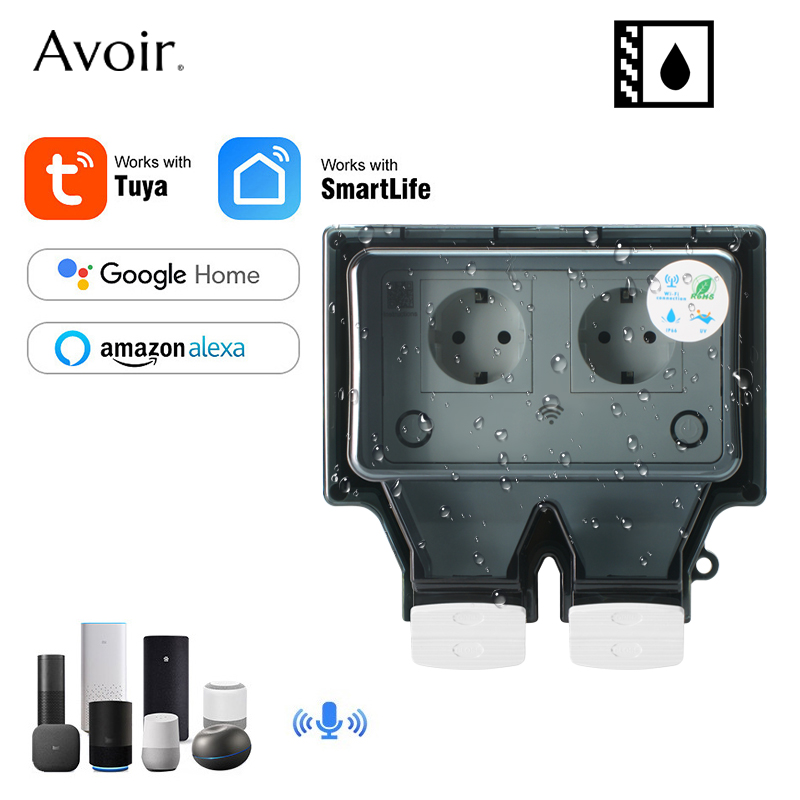 Outdoor Power Plus - Tomadas elétricas de parede Avoir-Tuya, Tomada