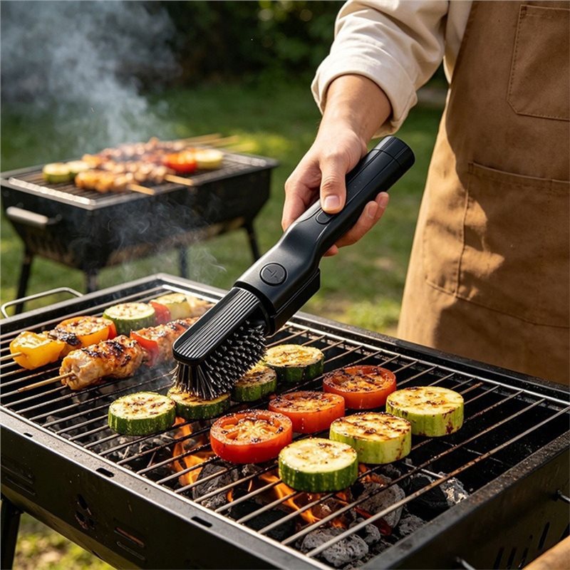 Outdoor Power Brush - Escova rotativa elétrica potente para grelhas,