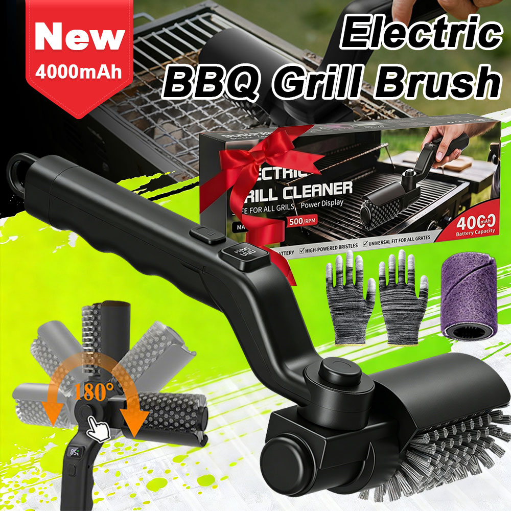 Outdoor Power Brush - Escova Elétrica para Limpeza de Churrasqueira,