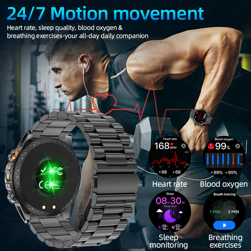 LIGE Novo T-Rex3 Smartwatch Ma - Outdoor Power Meter Box avaliação e preço